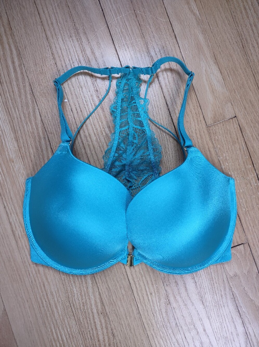 Teal Lace Racerback Push-Up Bra - Women Intimates & Sleepwear 32DDD